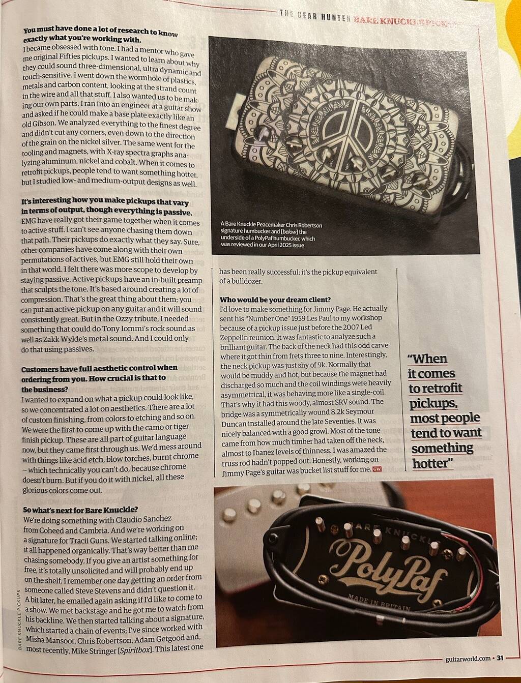 bare knuckle pickups guitar world