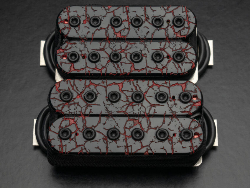 crackle black and red open humbuckers