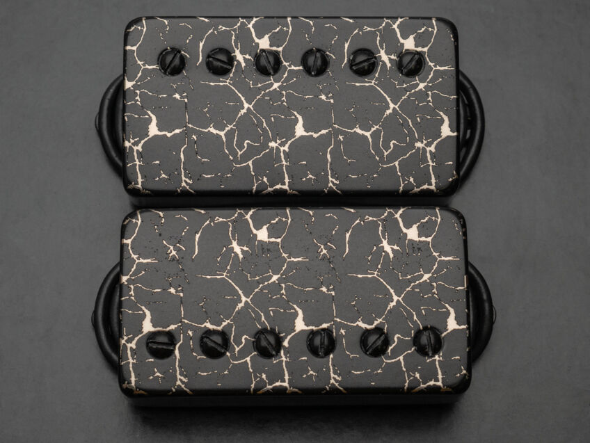 black nickel crackle effect covered humbuckers