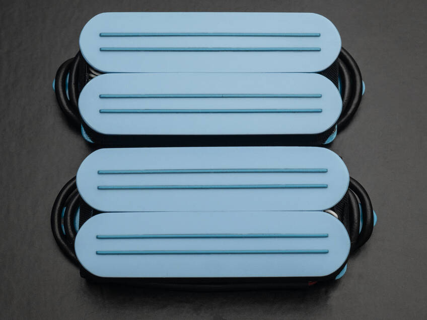 pastel blue halcyon humbucker open