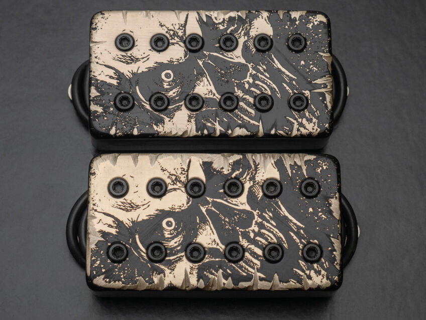 black and grey fury skull humbucker