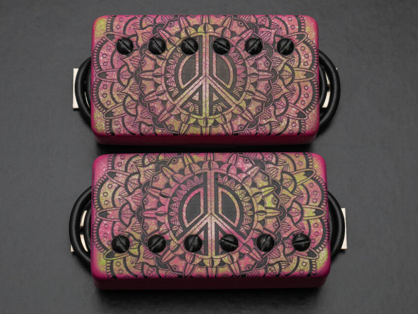 pink and lime peacemaker set with mandala etch