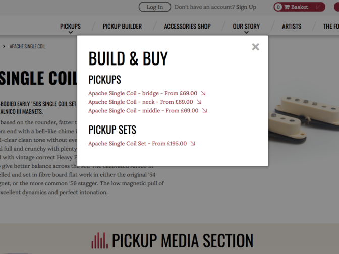 apache bare knuckle pickup builder