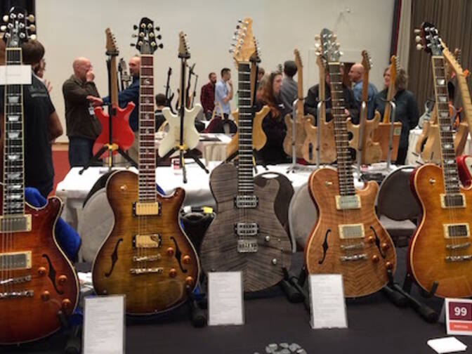 Bare Knuckle Seth Baccus loaded guitars at the Holy Grail Guitar Show
