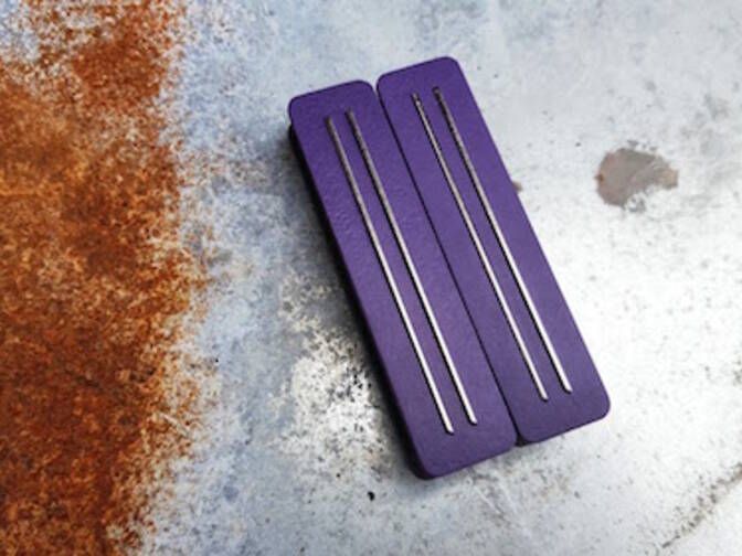 Purple Humbuckers Coloured bobbins Bare Knuckle Black Hawk