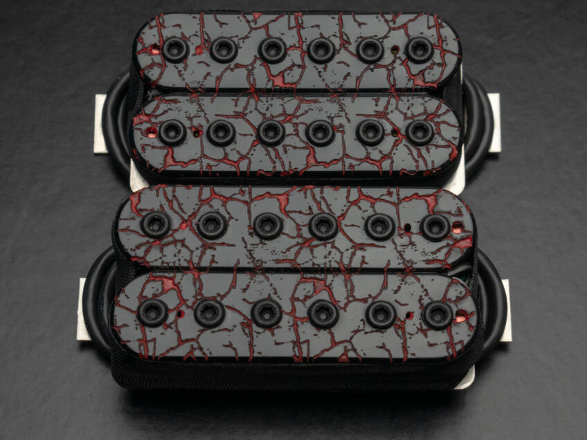 red and grey crackle open humbucker set