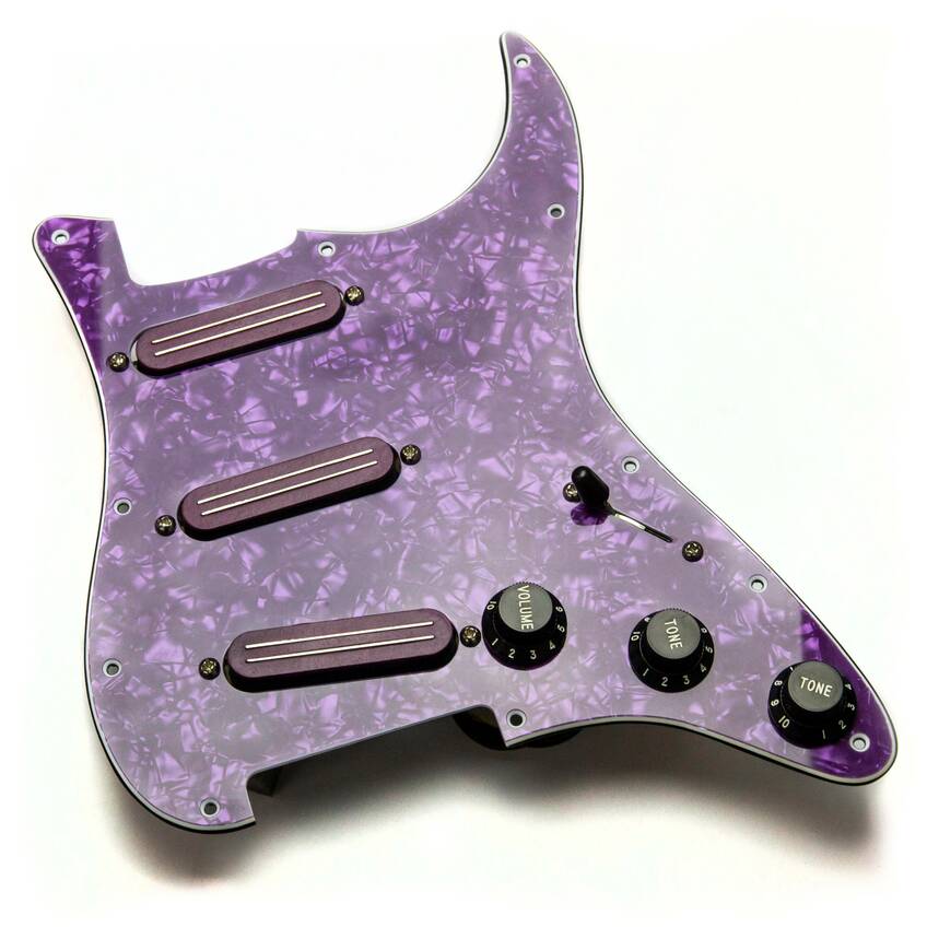 Black strat purple pickguard deals