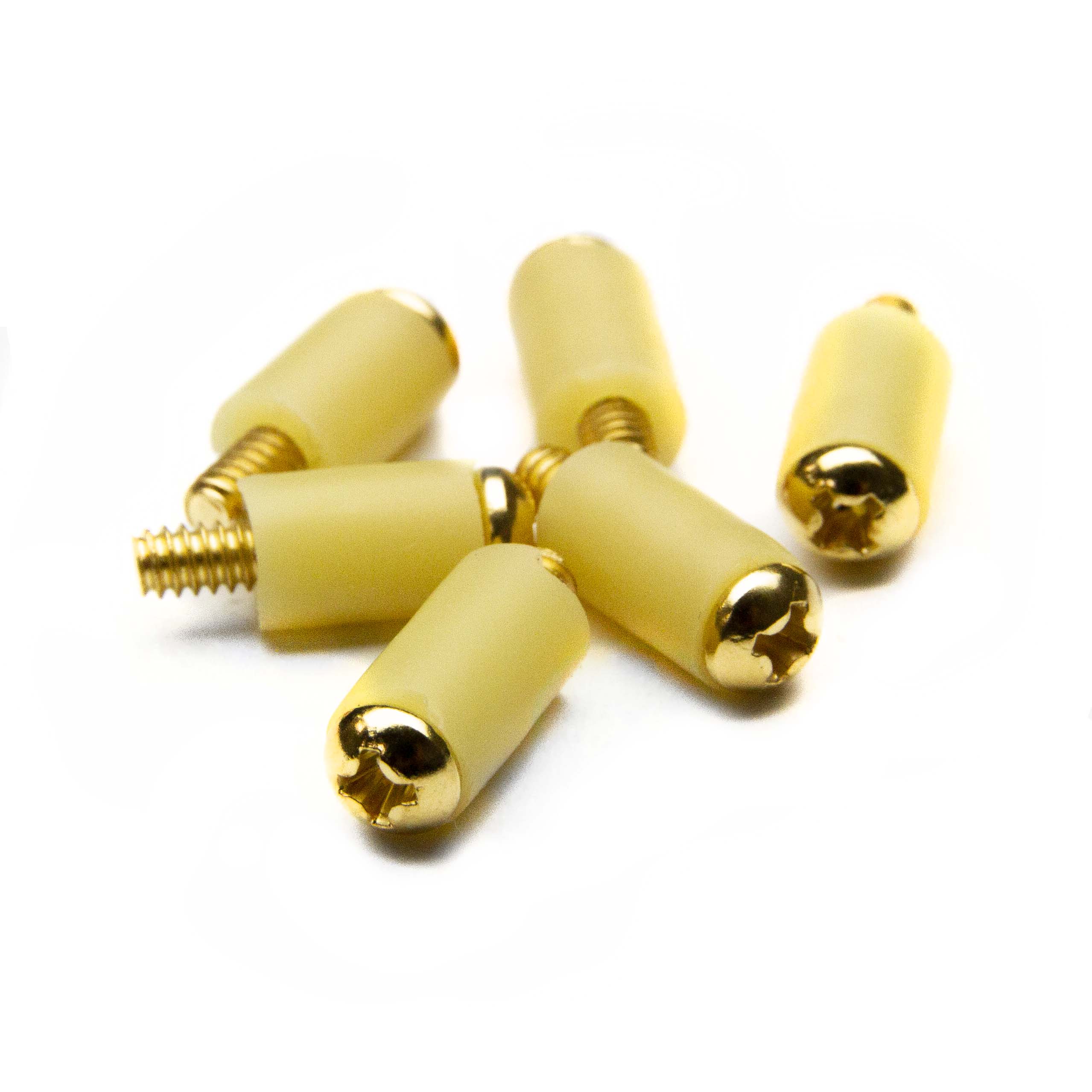 Strat Singlecoil Mounting Screws Gold (6 pack) Strat Hardware Bare Knuckle Pickups